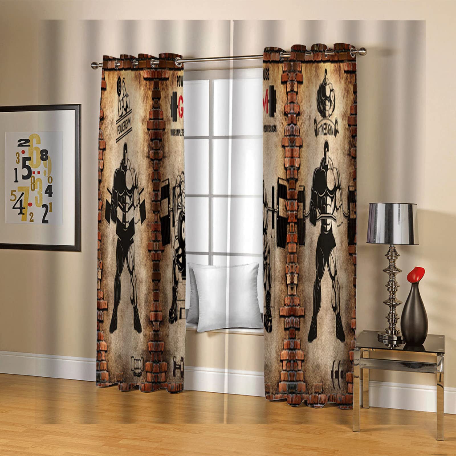 OAKLEY Printed Eyelets Blackout Curtains - Set of 2 (72