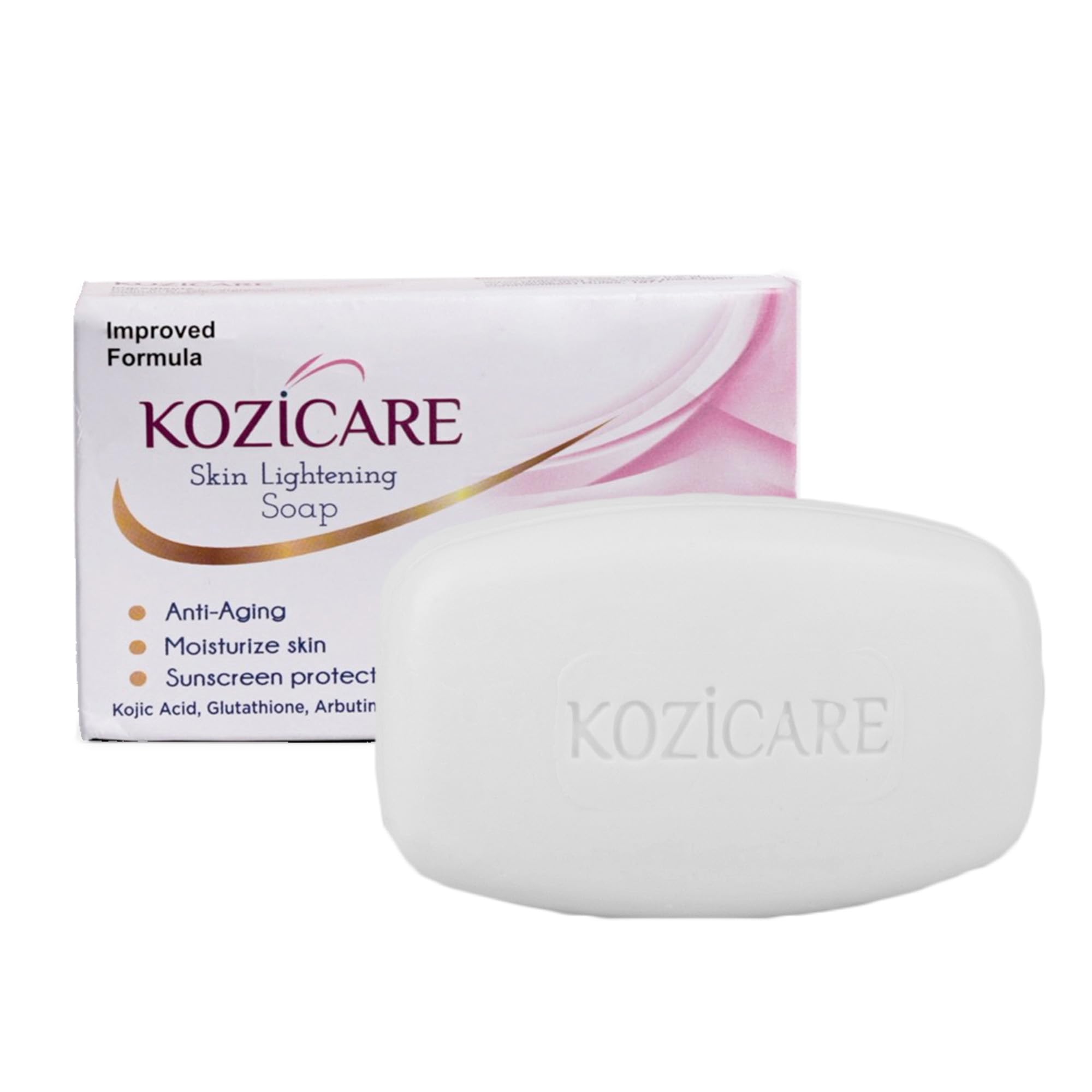 Kozicare Kojic Acid & Glutathione Soap for Men & Women - 75g | Skin Brightening, Dark Spot Treatment & Gentle Exfoliation | Moisturizing Bath Soap for Face & Body | Perfect for Daily Skincare Routine & Hyperpigmentation Care