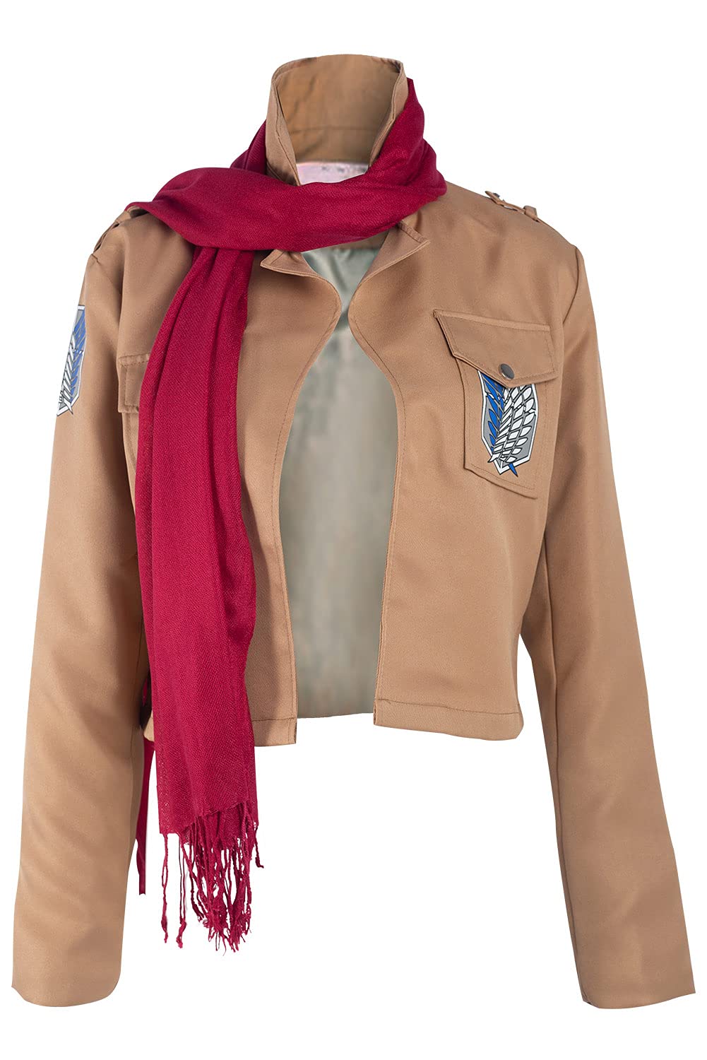 Women's Stylish Jacket Outfits & Girls Cosplay Costume Set with Scarf - Perfect for Halloween, Cosplay Events & Winter Fashion