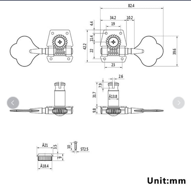 Premium Electric Bass Tuning Pegs - Open Gear Machine Heads with Smooth Tuning Keys for Precision Bass Guitar String Adjustment | Perfect for Live Performances, Studio Recording & Bass Maintenance
