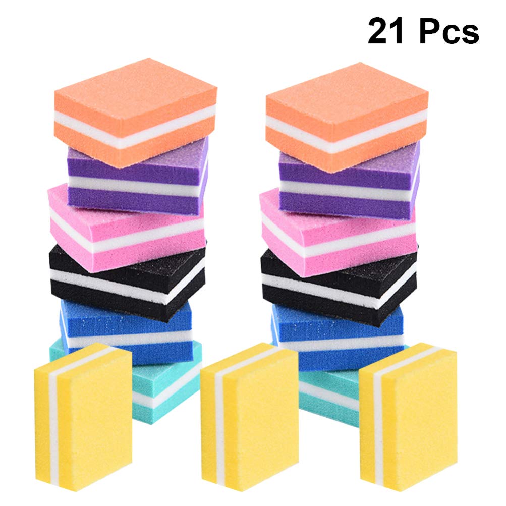 Beaupretty 21pcs Nail Files and Buffing Blocks Set - Double Sided Sanding Block, Nail Grinding Polishing Sandpaper for Manicure - Perfect for Home Nail Care & Professional Salon Use