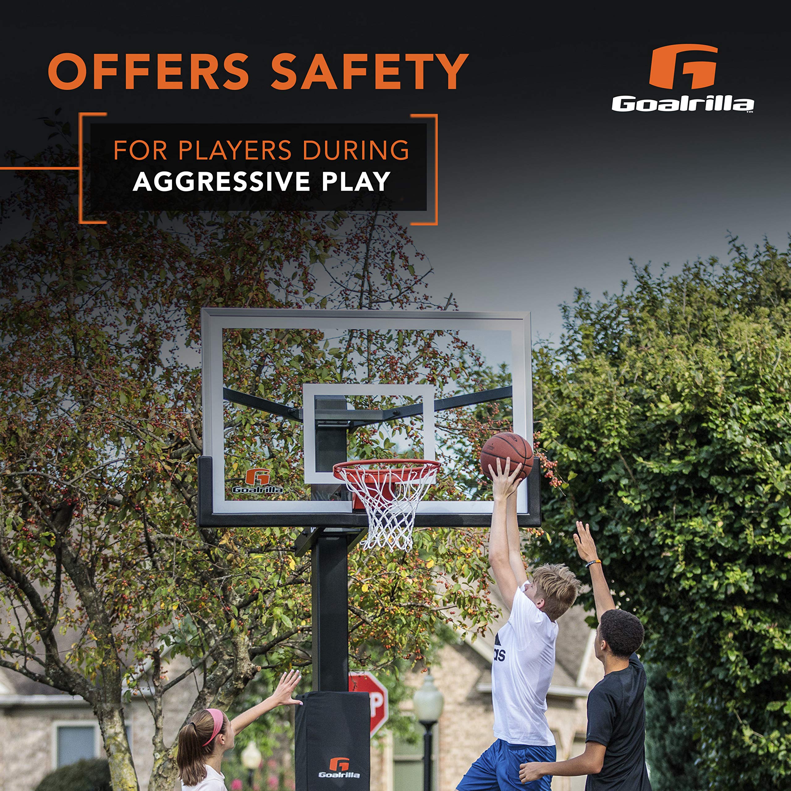 Goalrilla Deluxe Weatherproof Basketball Pole Pad - Black - Ultimate Protection & Player Safety for Outdoor Basketball Courts & Driveways