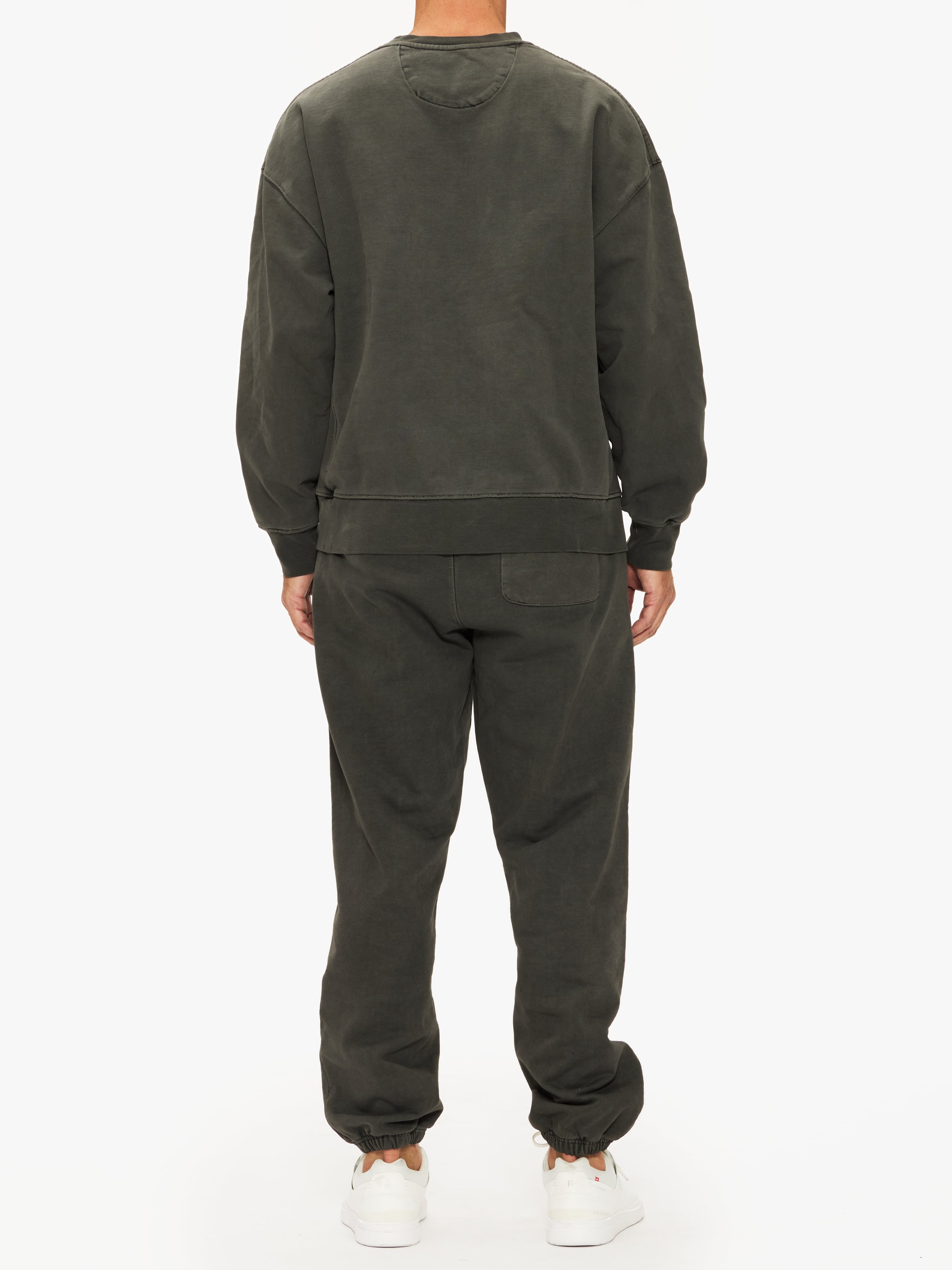 Saturdays Ari Pigment Dyed Crewneck Sweatshirt for Men - Soft Vintage Washed Cotton Pullover for Casual Wear & Street Style