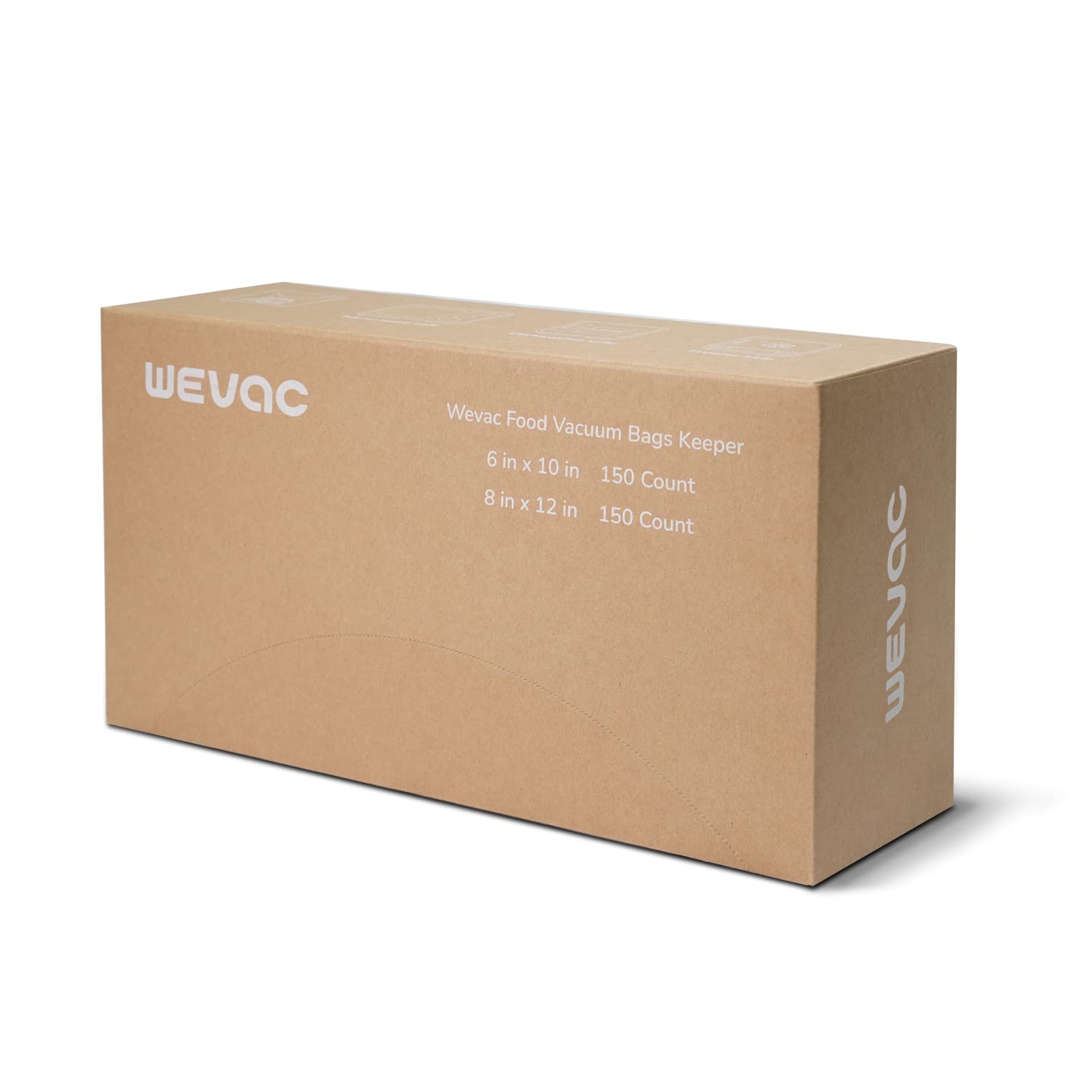 Wevac 6''x10'' & 8''x12'' 300 Count BPA Free Vacuum Sealer Bags - Commercial Grade Food Storage Bags for Sous Vide, Meal Prep, Freezing & Fresh Food Preservation - Compatible with FoodSaver & Most Vacuum Sealers