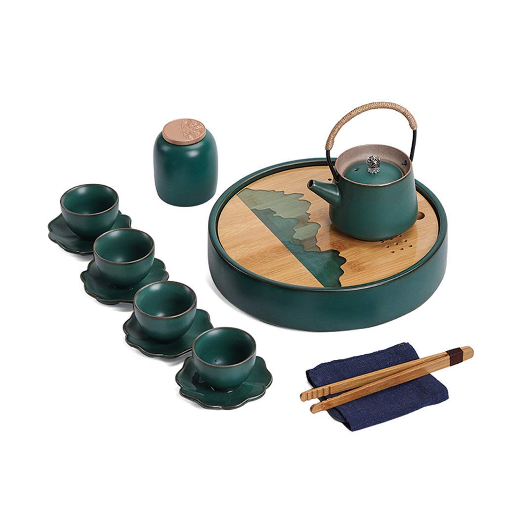 GAXQFEI Modern Tea Set with 4 Cups & Teapot - Elegant Porcelain Tea Service for Living Room, Balcony, or Office - Perfect for Afternoon Tea, Relaxation & Gifts