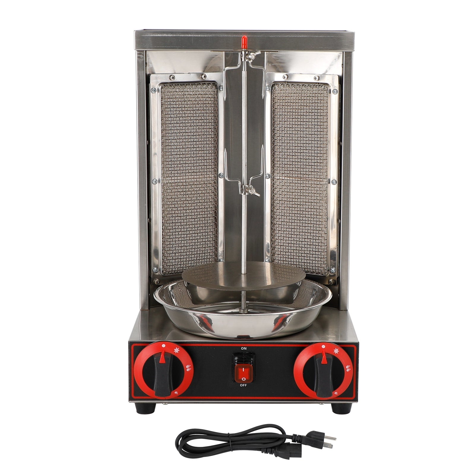 110V Commercial Spinning Doner Kebab Grill Machine - Gas Vertical Broiler Shawarma Rotisserie for Restaurant & Food Truck - Perfect for Gyro, Kebabs & Middle Eastern Cuisine