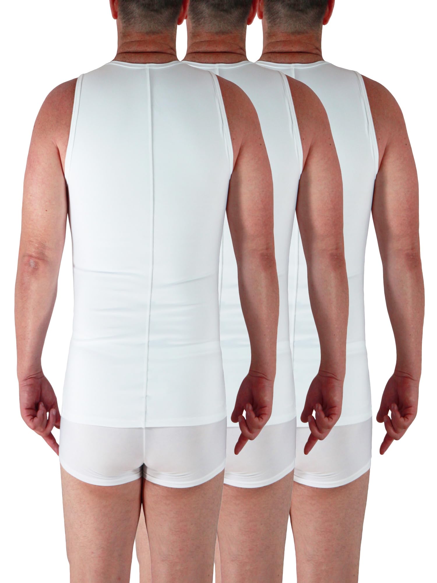 Underworks Men's Extreme Gynecomastia Chest Binder V-Tank Top 996 - Compression Shirt for Gynecomastia & Transgender Binding - Ideal for Workouts, Swimming & Everyday Comfort