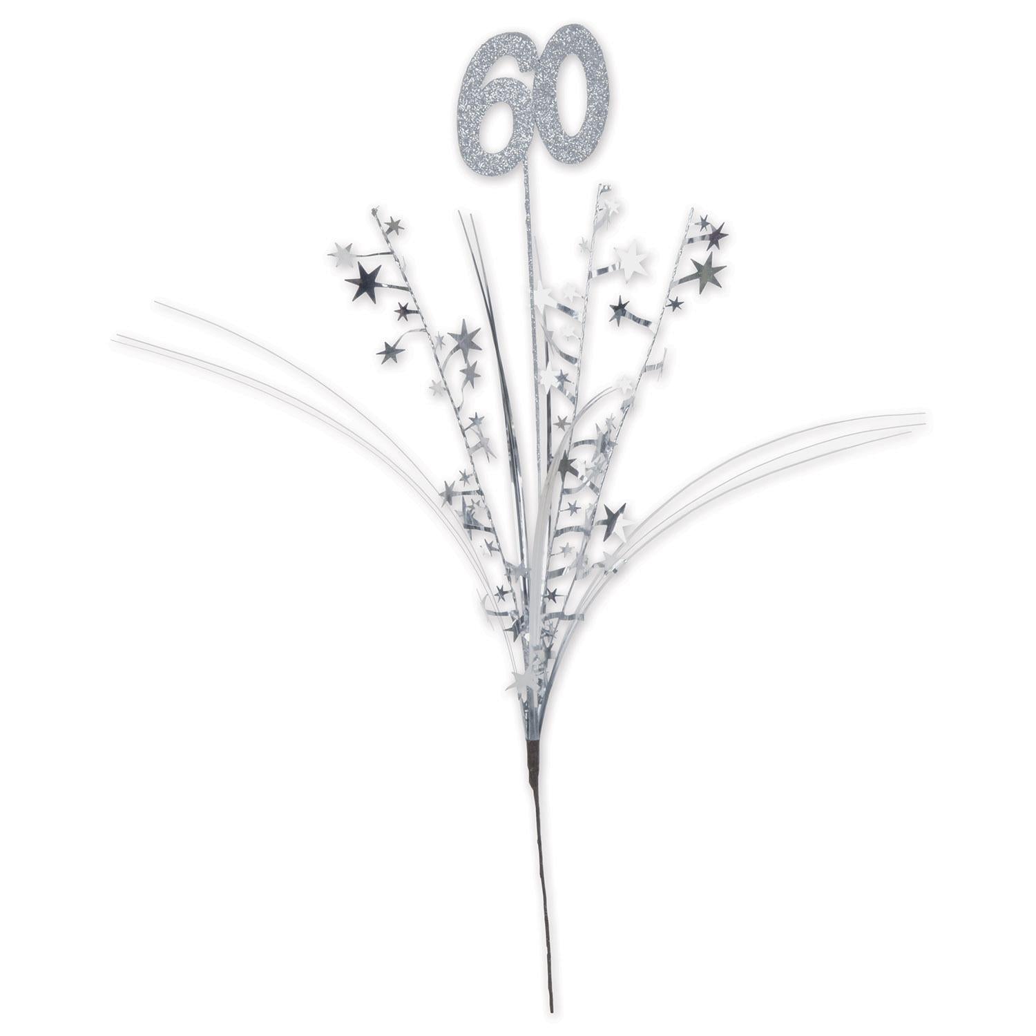 12 Pack Beistle Glittered 60th Birthday Party Decorations - Metallic Star Spray for Wall & Ceiling - Perfect for Milestone Celebrations, Anniversaries & Retirement Parties