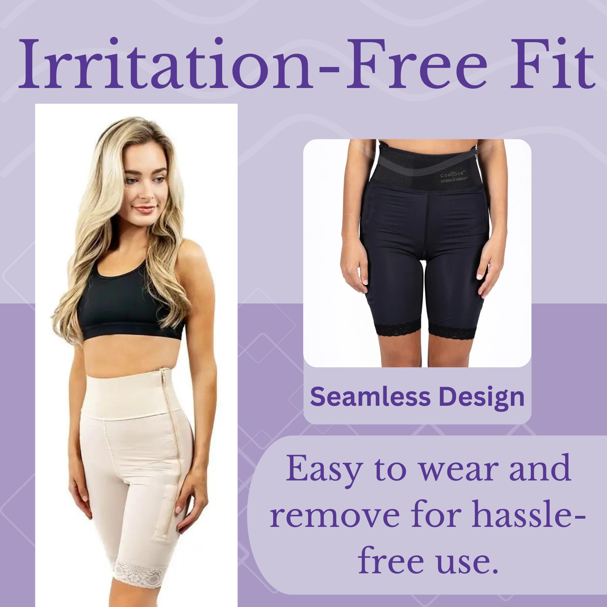 Post Surgery Compression Shorts for Women – Mid Thigh Tummy Tuck Recovery Garment 4