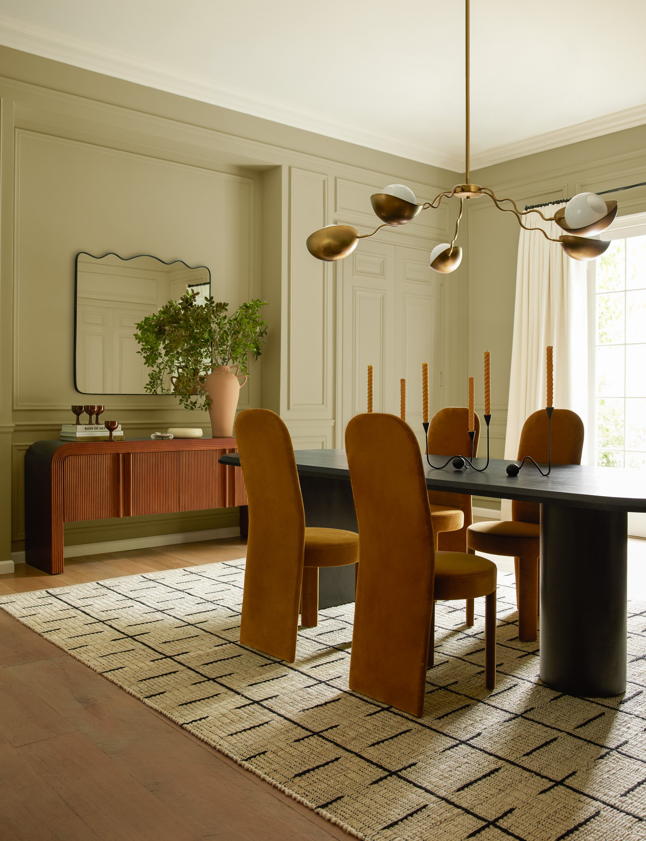 Sarah Sherman Samuel Archer Dining Table - Modern Wooden Dining Table for 6-8 People - Perfect for Family Gatherings & Dinner Parties