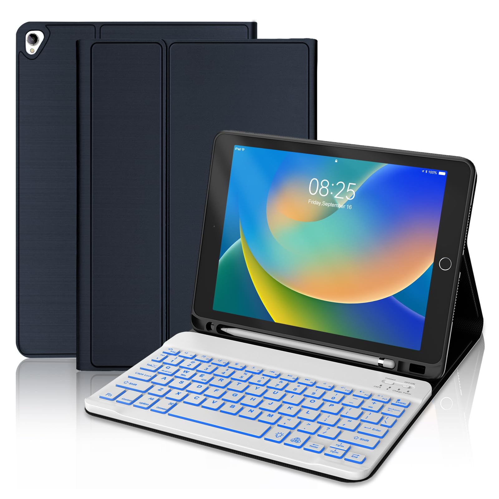 BORIYUAN Backlit Detachable Keyboard Case for iPad 9th/8th/7th Gen 10.2