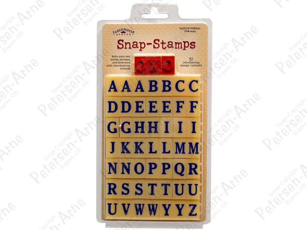 Karen Foster Snap-Stamps Medium Formal Alphabet - Self-Inking Stamps for Scrapbooking, Card Making & Office Use | Personalized Name & Address Stamps for Crafting & Business
