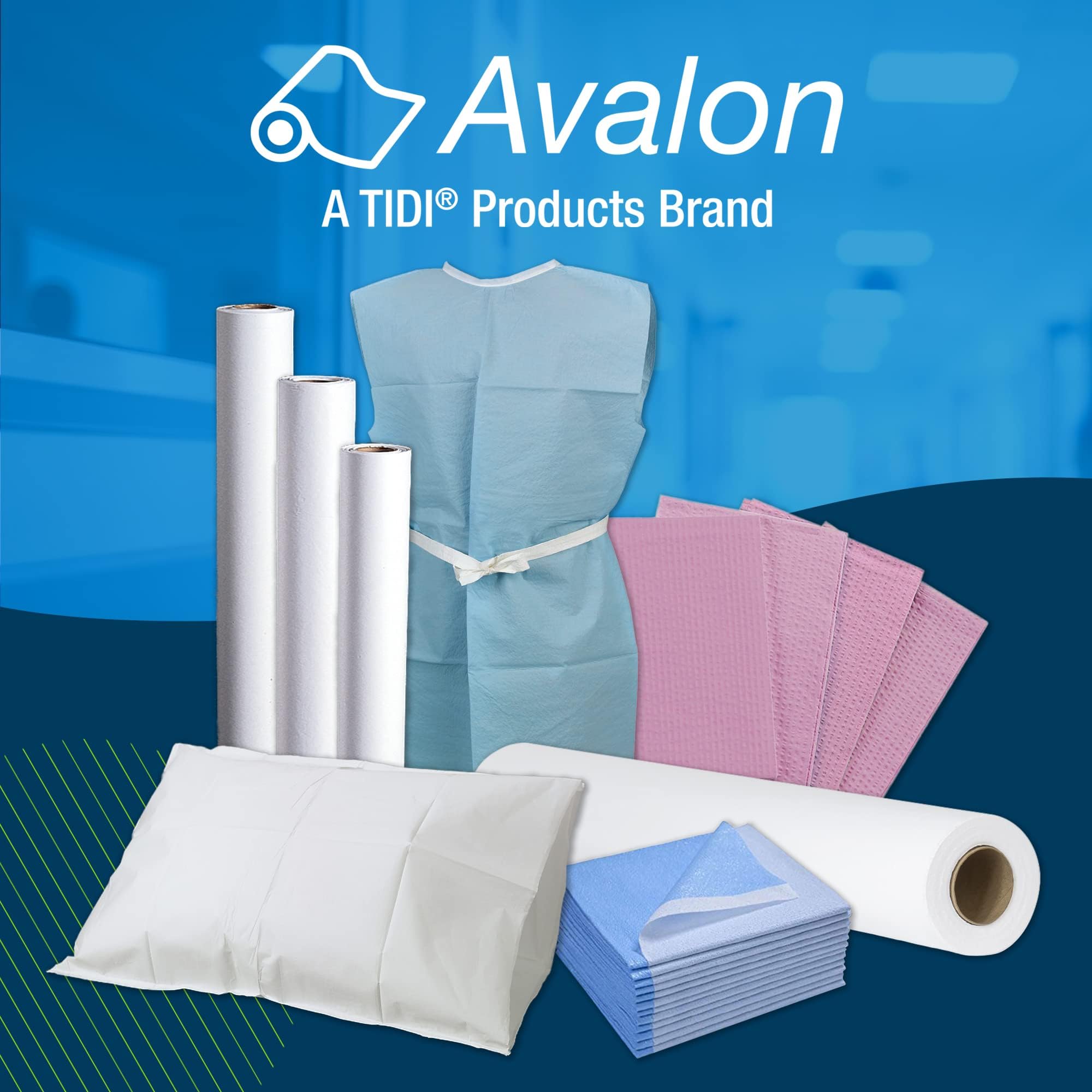 **TIDI 1081 Avalon Disposable Dental Bibs, White, 4 Layers, 13” x 18” (Pack of 500) – 3-Ply Tissue with Poly Back for Leak Protection – Embossed Design – Ideal for Dental Clinics, Nail Salons & Tattoo Studios**