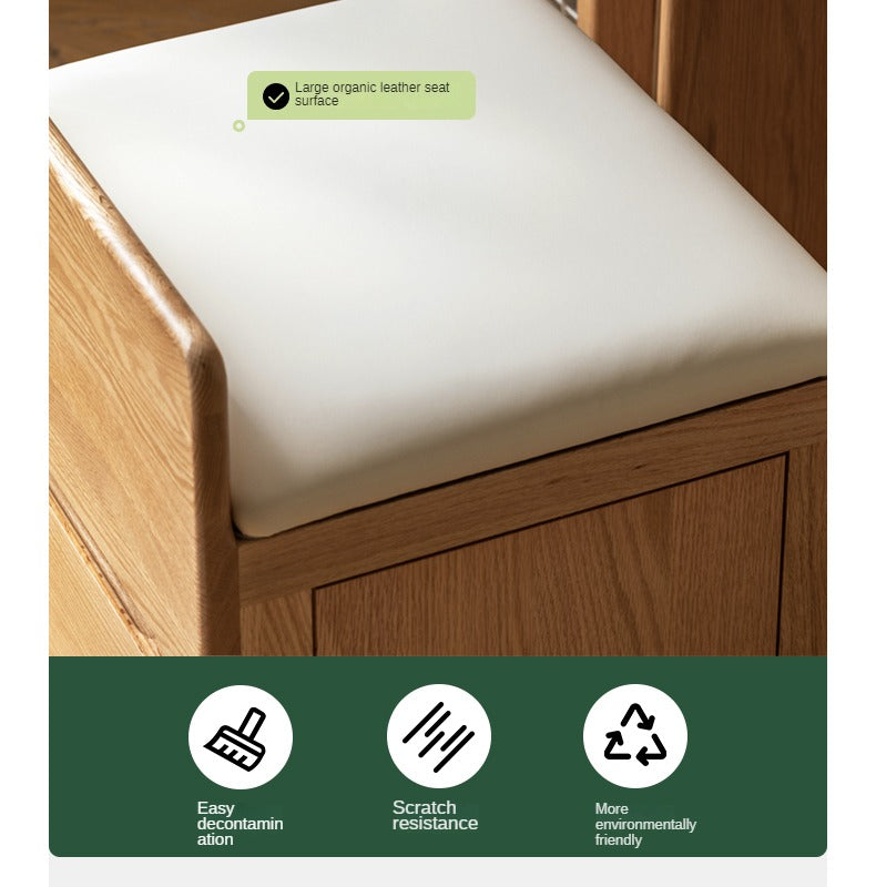 Solid Oak Wood Modern Minimalist Bedside Dressing Table - Perfect for Small Bedrooms & Apartment Vanity Areas