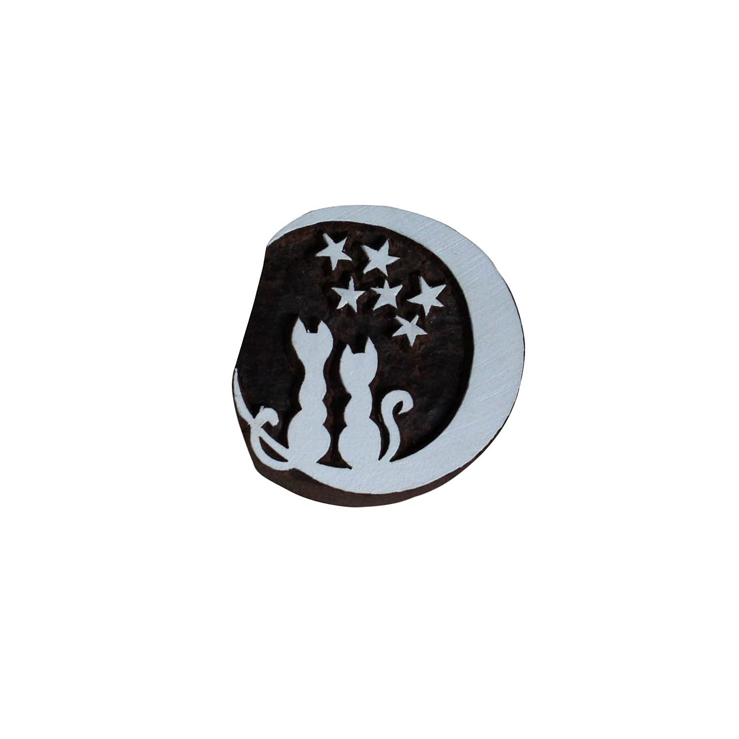 Moon Kitten Indian Pottery Stamps for Textile & Clay Crafts - DIY Art Projects