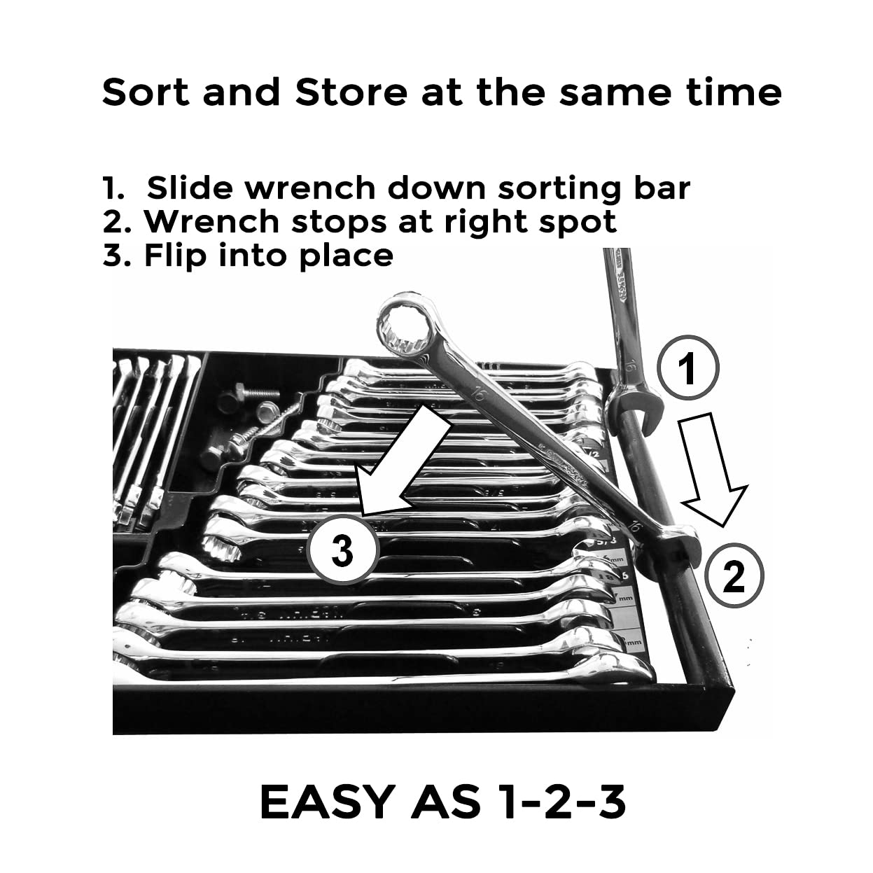 Best Red Wrench Organizer Tool Box - Heavy Duty & Durable for Mechanics & DIY Projects - Perfect for Garage, Workshop & Tool Storage