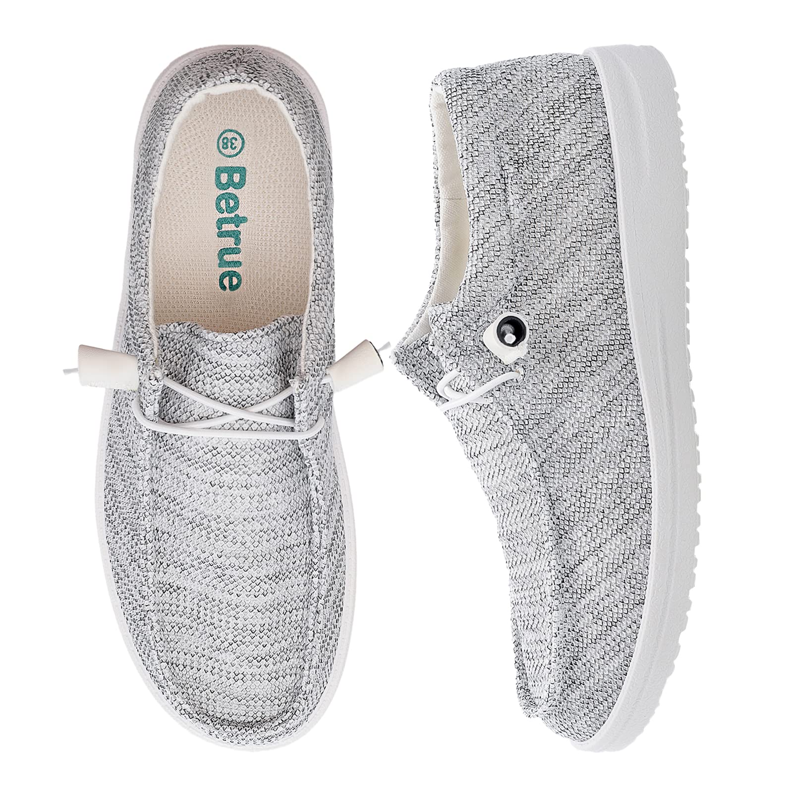 **Betrue Women's Lightweight Boat Shoes - Breathable Canvas Slip-On Loafers for Casual Wear | Perfect for Sailing, Walking & Summer Outfits**