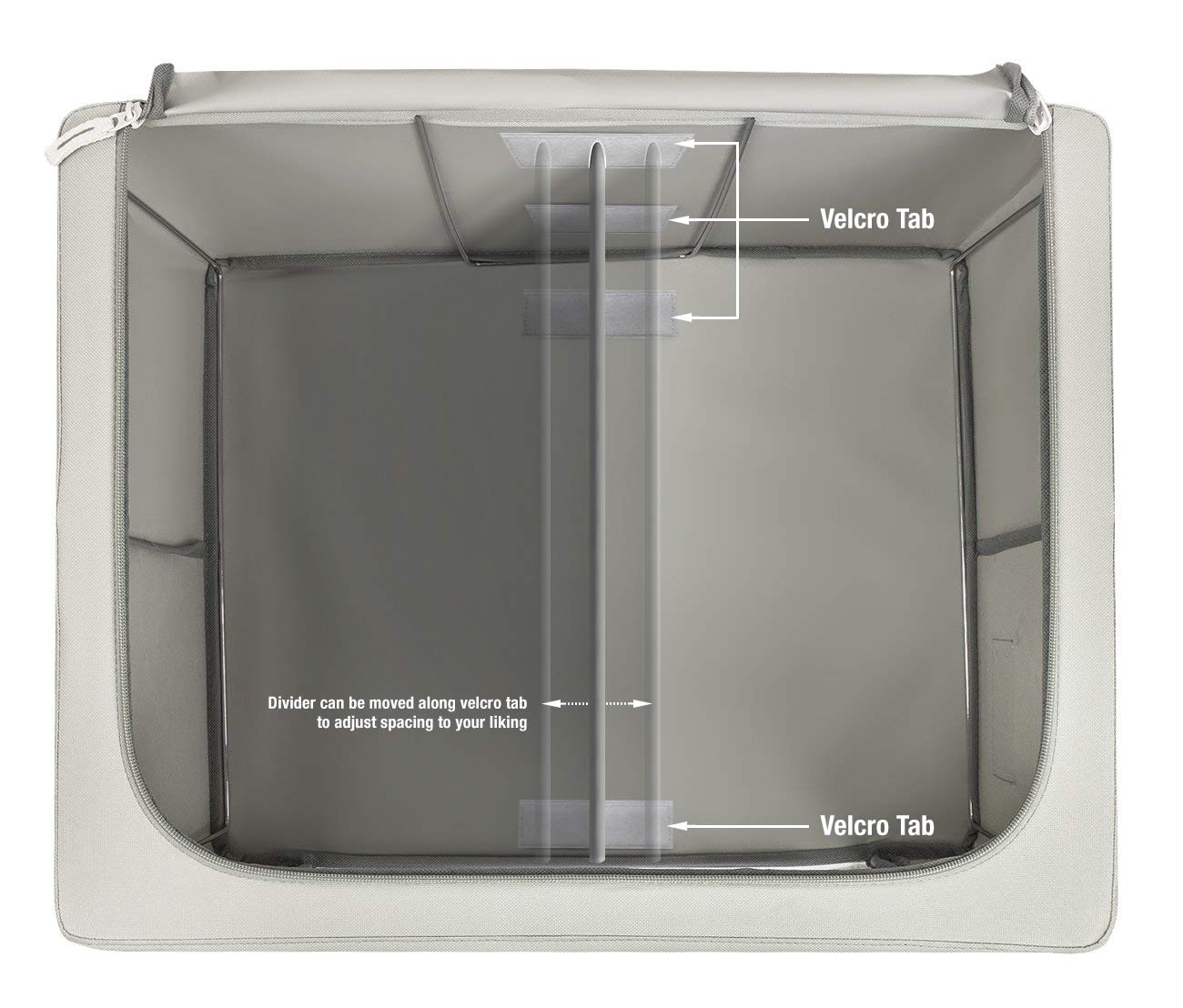 Sorbus Storage Bins with Divided Compartments - Large Stackable Foldable Organizer Bins with Metal Frame, Durable Oxford Fabric, Clear Window & Carry Handles - Perfect for Bedroom, Closet, Linen & Clothing Storage - Ideal for Home Organization, Seasonal Clothes & Kids' Room