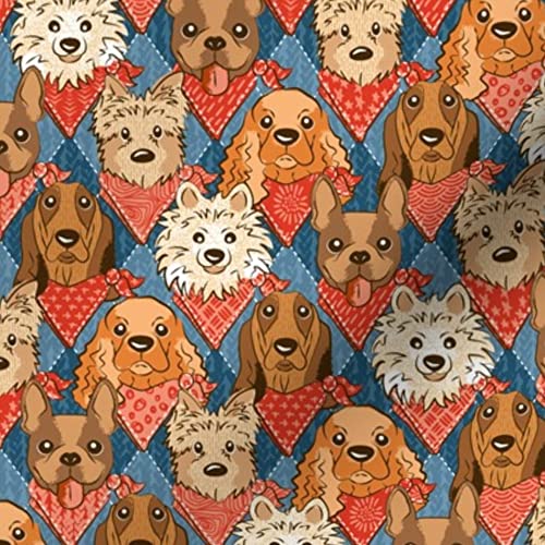 Premium Dog & Puppy Printed Minky Fabric by The Yard - Soft Plush Material for Sewing Baby Blankets, Quilt Backing & DIY Projects - Perfect for Nursery Decor, Pet Accessories & Cozy Home Textiles