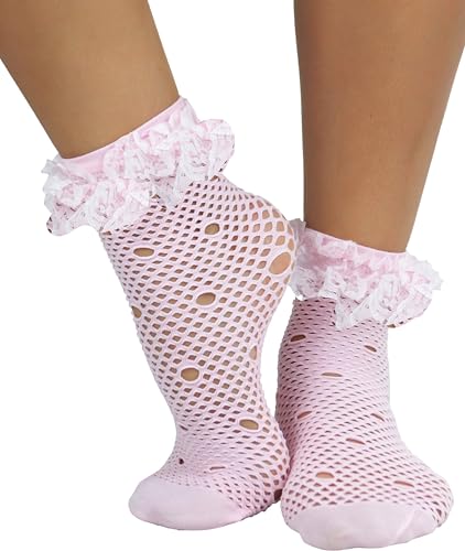 Multi Fishnet Polka - Baby Pink