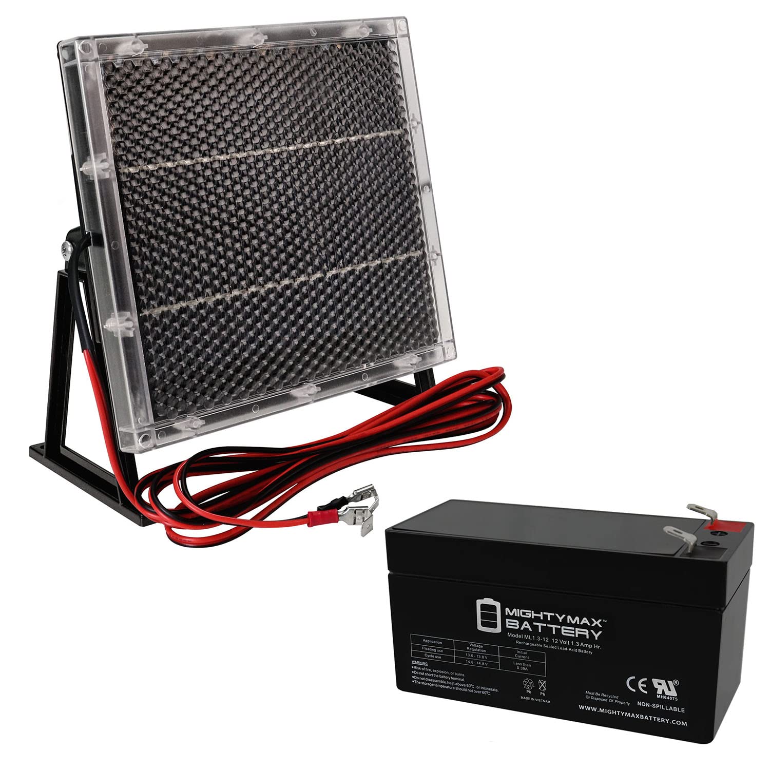 Mighty Max 12V 1.3Ah Rechargeable Battery - Replacement for Acme Medical 2500 Scale - Includes Solar Panel Charger - Perfect for Medical Scales, Solar Power Systems & Emergency Backup Power