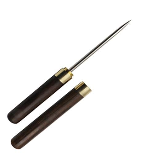 9 Stainless Steel Ice Picks with Wooden Handle & Cover - Professional Bar Tools for Kitchen, Bartending, Camping, Picnics & Restaurants (Black Sandalwood) - Perfect for Cocktail Making, Outdoor Adventures & Food Service
