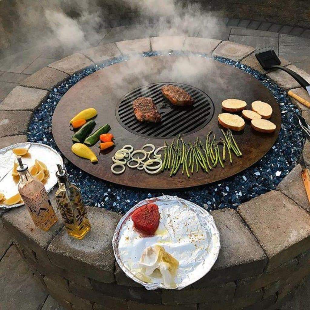Arteflame Classic 40 Fire Bowl with Cooktop - Outdoor Fire Pit & Grill for Backyard, Patio, Camping - Stainless Steel Fire Pit with Cooking Grid - Perfect for BBQs, Parties & Relaxing AFCL40CT.2
