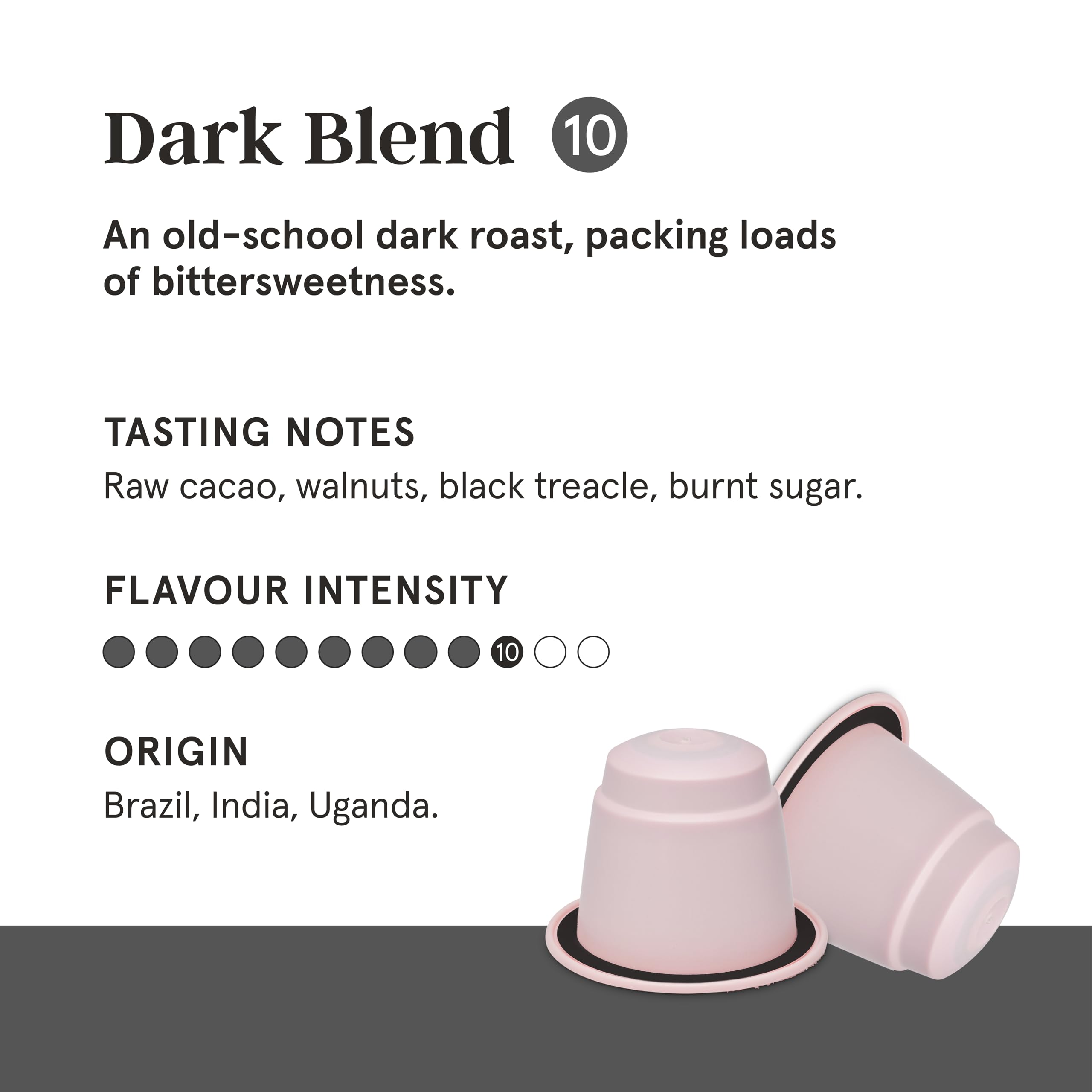 Grind Dark Blend Pack - 100 Home Compostable Coffee Pods for Nespresso Original Machines | Eco-Friendly Single Serve Capsules | Perfect for Office, Home & Travel Use