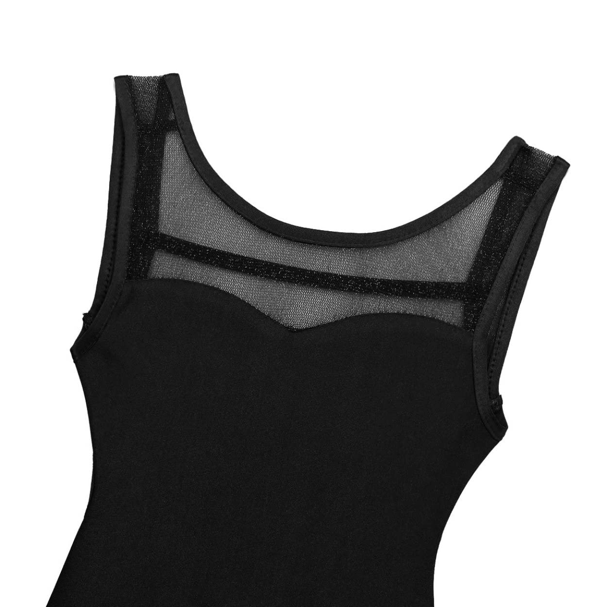 Girls Mesh Splice Lyrical Ballet Dance Dress - Sleeveless Gymnastic Leotard with Skirt for Contemporary & Modern Dance Performance (Ideal for Recitals, Competitions & Dance Classes)