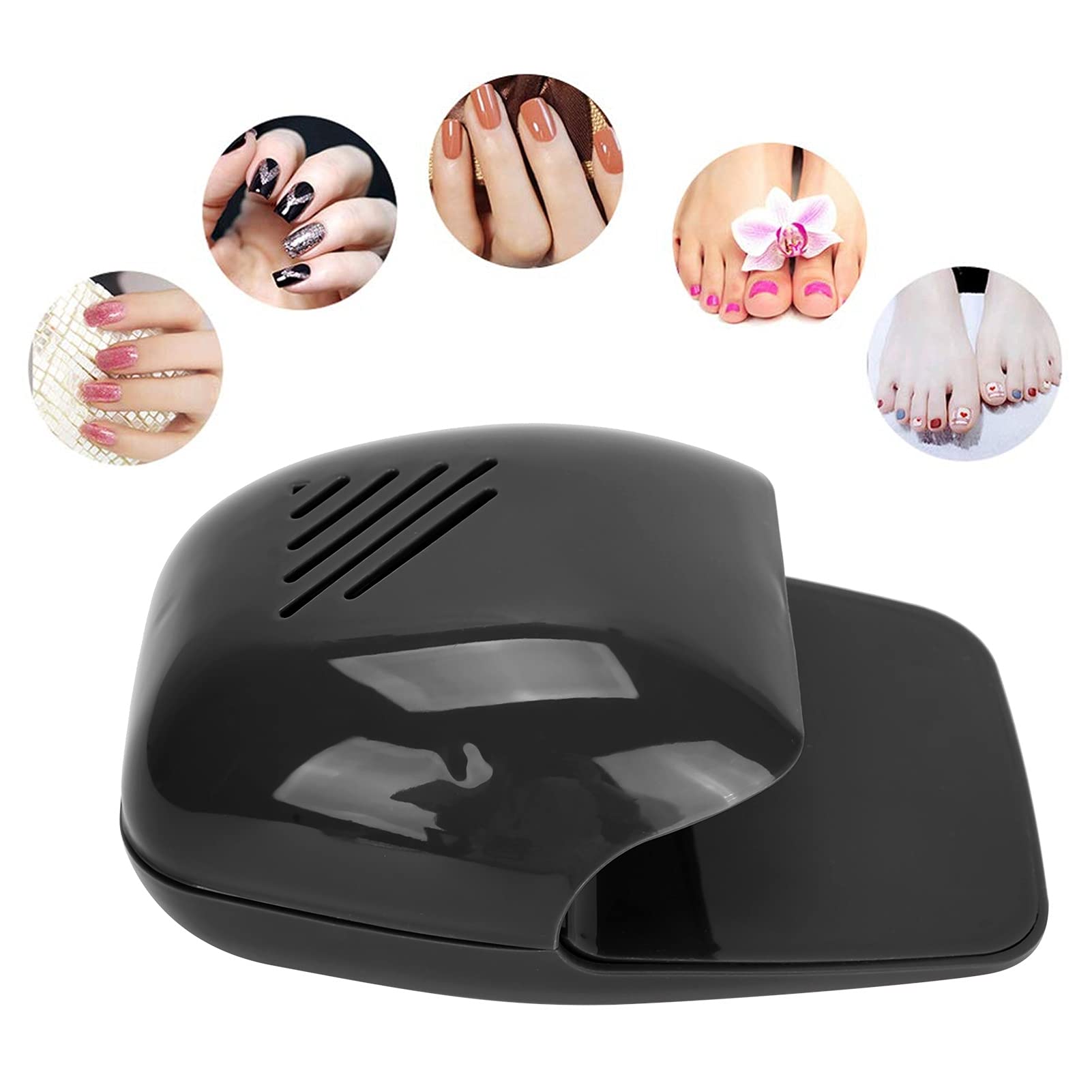 Portable Nail Polish Dryer Fan - Fast Cooling UV LED Nail Dryer for Gel & Regular Polish, Compact Travel Nail Dryer for Home & Salon Use (Black) - Perfect for Manicures, Pedicures & Nail Art