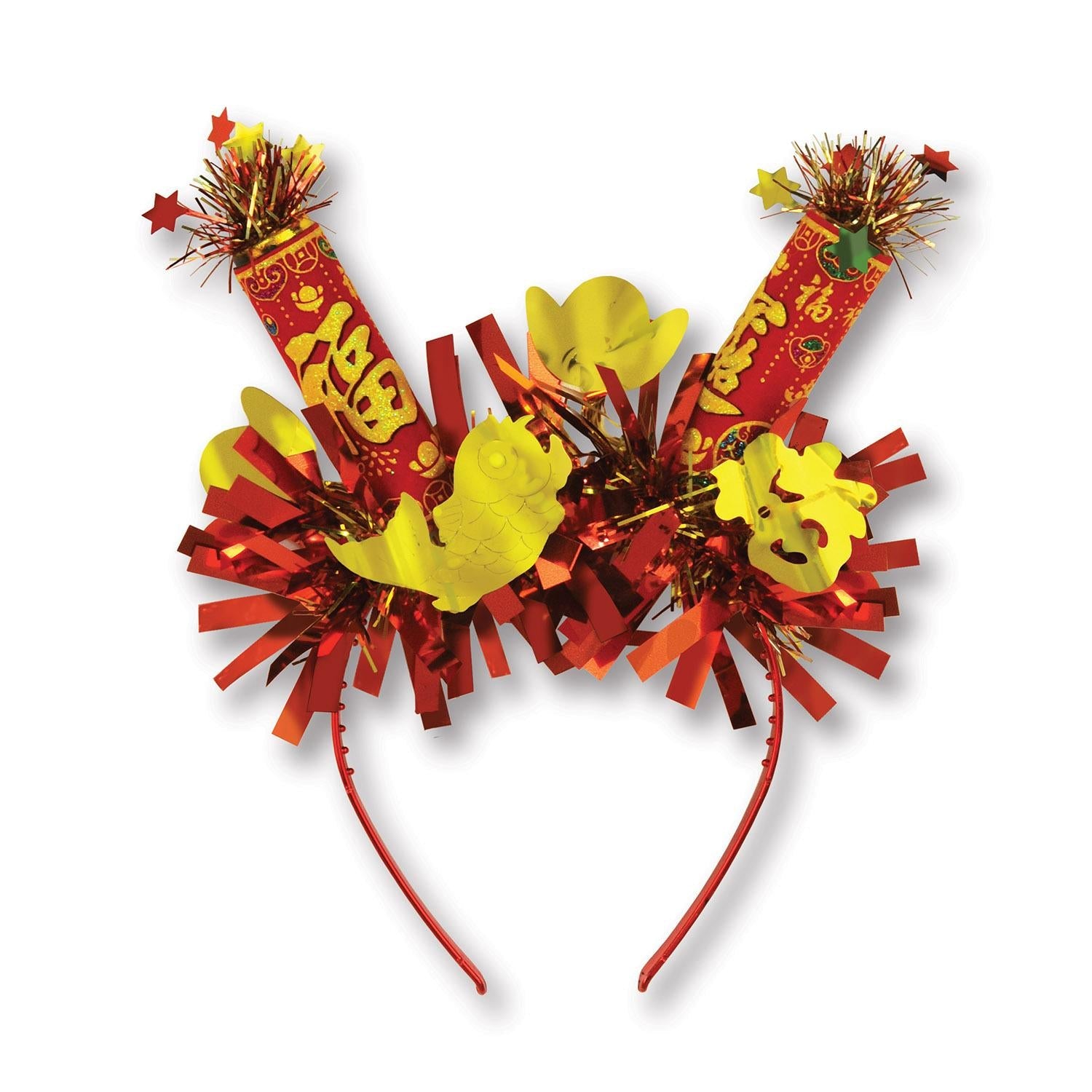 12 Pack Chinese New Year Headbands - Festive Party Favors for Lunar New Year Celebrations, Dragon Dance & Family Gatherings