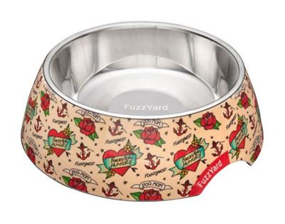 Ink'd Up Dog Bowl - Durable Pet Feeding Dish with Legendary Print for Tough Pups - Perfect for Large Breed Dogs & Outdoor Use