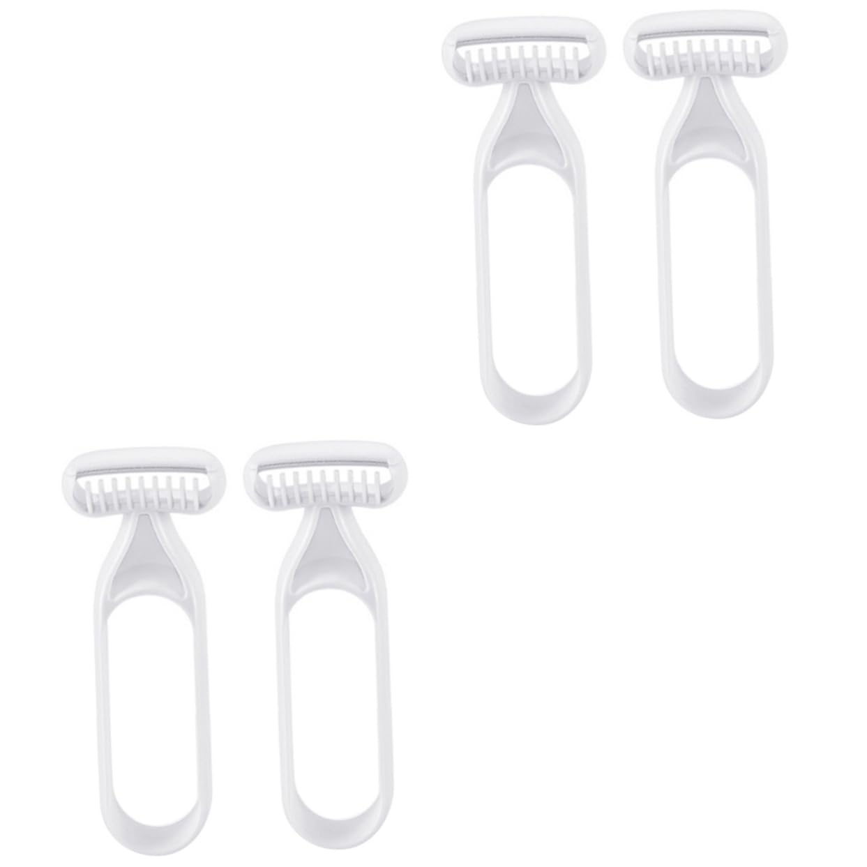 4-Piece Women's Shaving Kit - Portable Eyebrow Razor, Armpit & Bikini Trimmer, Facial & Body Shaver with Grey Resin Handle - Perfect for Travel, Salon & Home Grooming