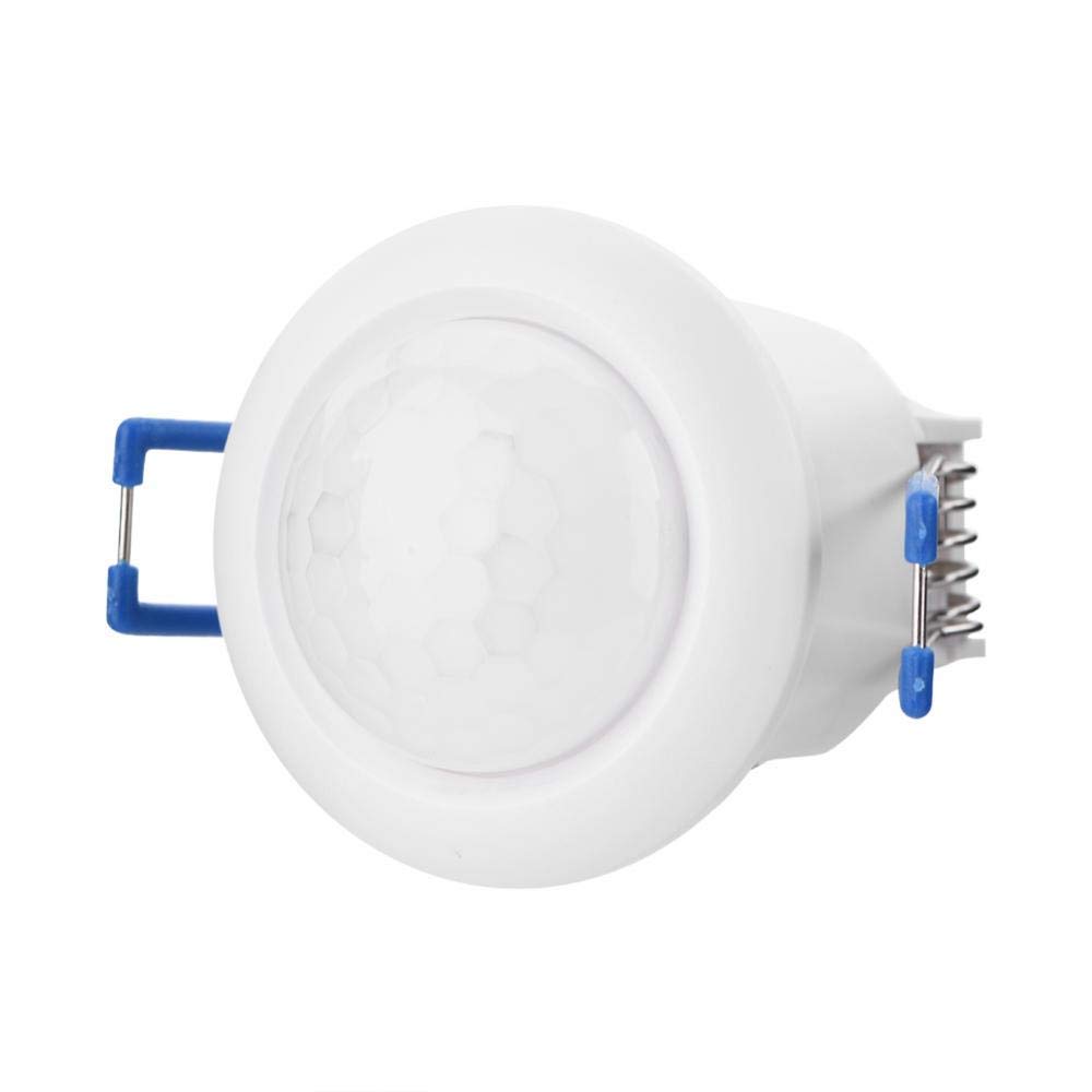 360° Recessed PIR Motion Sensor Light Switch with Adjustable Time Delay - Automatic Ceiling Light Control for Hallway, Staircase & Closet (Energy Saving Indoor Lighting Solution)