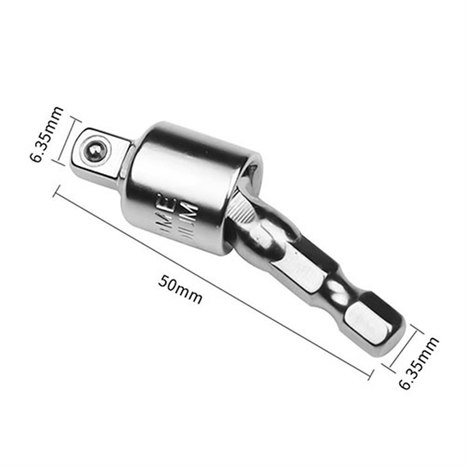 3PCS Universal Joint Wobble Socket Adapter Set - 360 Degree Swivel Socket with 1/4