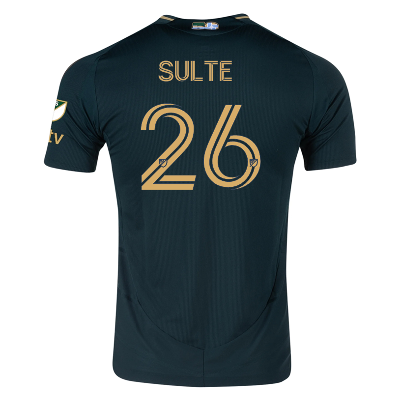 Adidas Hunter Sulte Portland Timbers Authentic Home Jersey 25/26 - MLS & Apple Patch - Green/Gold Soccer Jersey for Fans & Players - Perfect for Match Days & Sports Events
