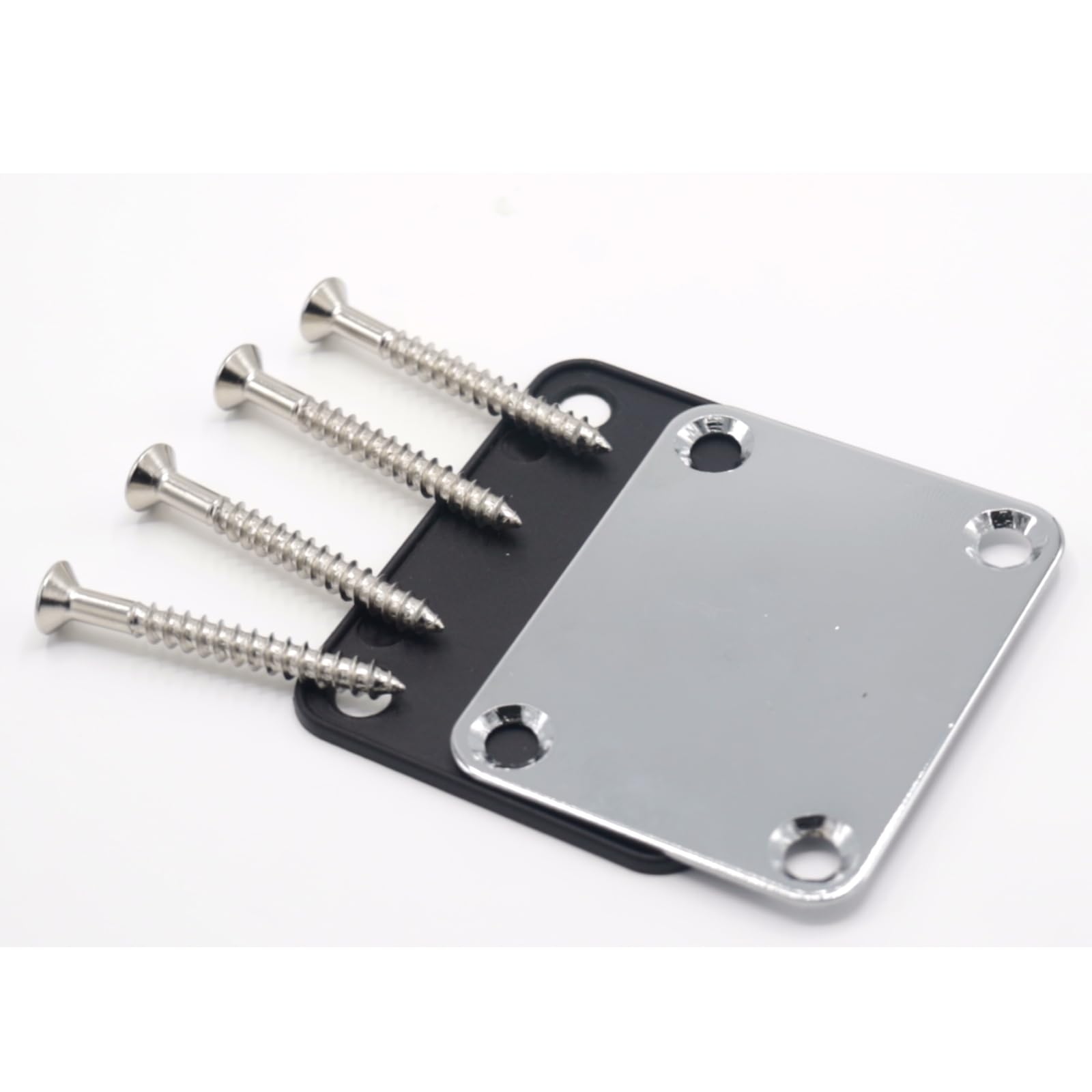 Premium Silver Electric Bass Guitar Neck Plate - Heavy Duty Reinforcement for Fender Style Stratocaster & Telecaster Bass Guitars | Perfect for Guitar Repair, Custom Builds & Instrument Upgrades