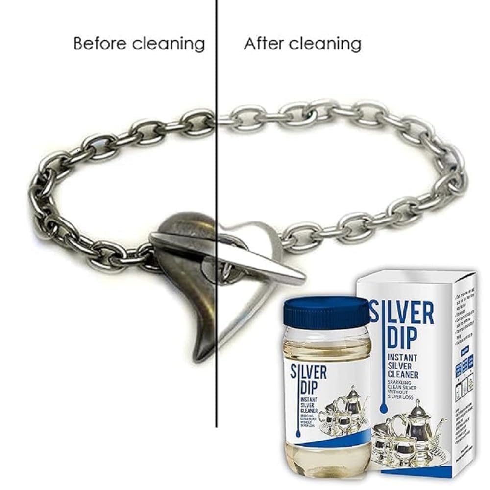 EGP Modicare Silver Polish & Cleaner - Instant Silver Dip for Jewelry, Cutlery & Coins (300ml) | Fast & Effective Tarnish Removal for Home & Professional Use