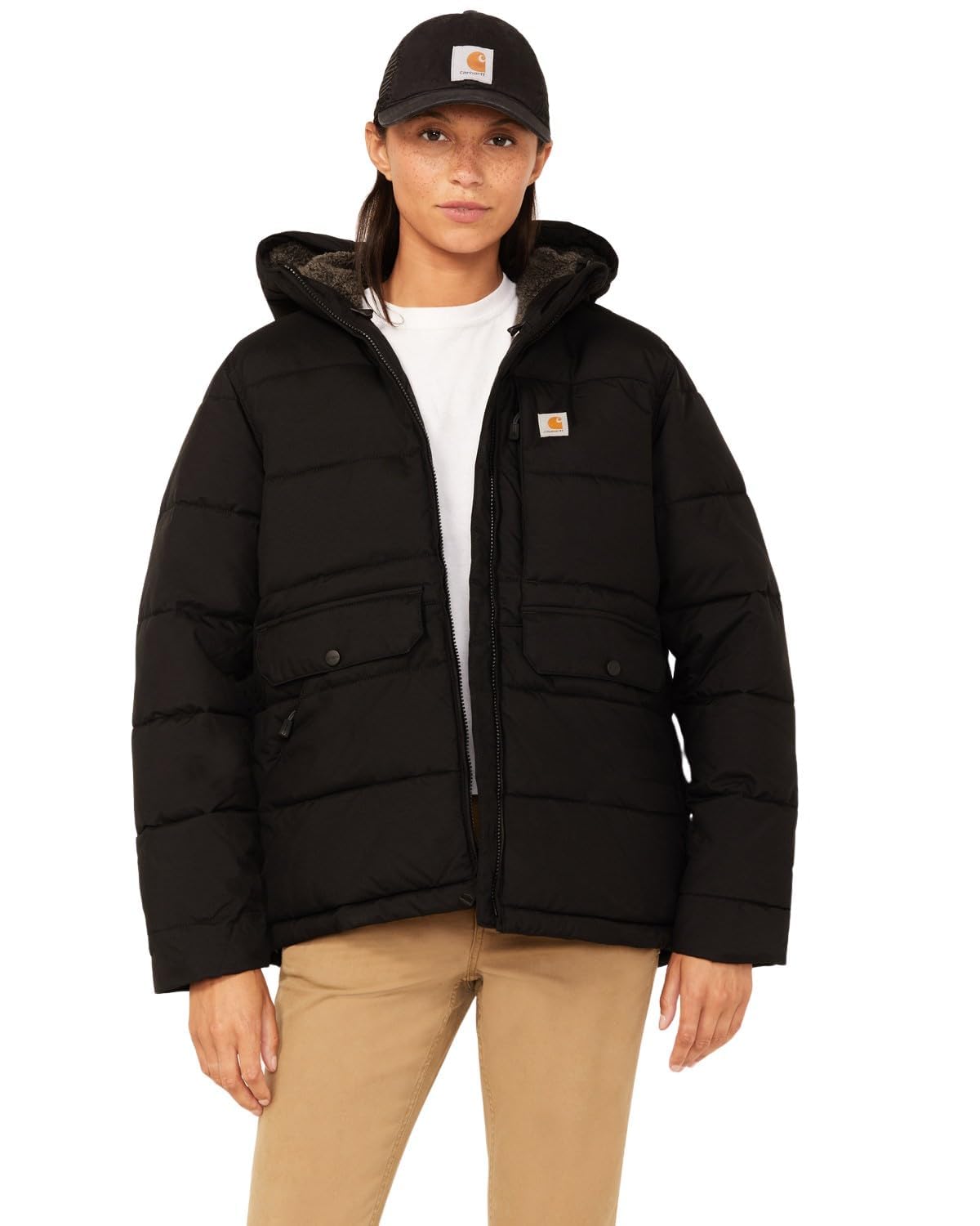 Carhartt Women's Montana Relaxed Fit Insulated Jacket - Waterproof Winter Coat for Outdoor Work & Hiking | Warm Fleece Lined Workwear for Cold Weather