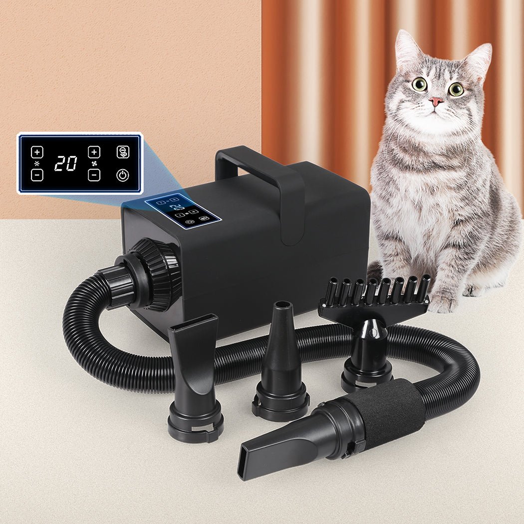 3200W Low Noise Pet Grooming Hair Dryer for Dogs & Cats - Professional High-Speed Blower for Home Grooming Salon & Pet Care