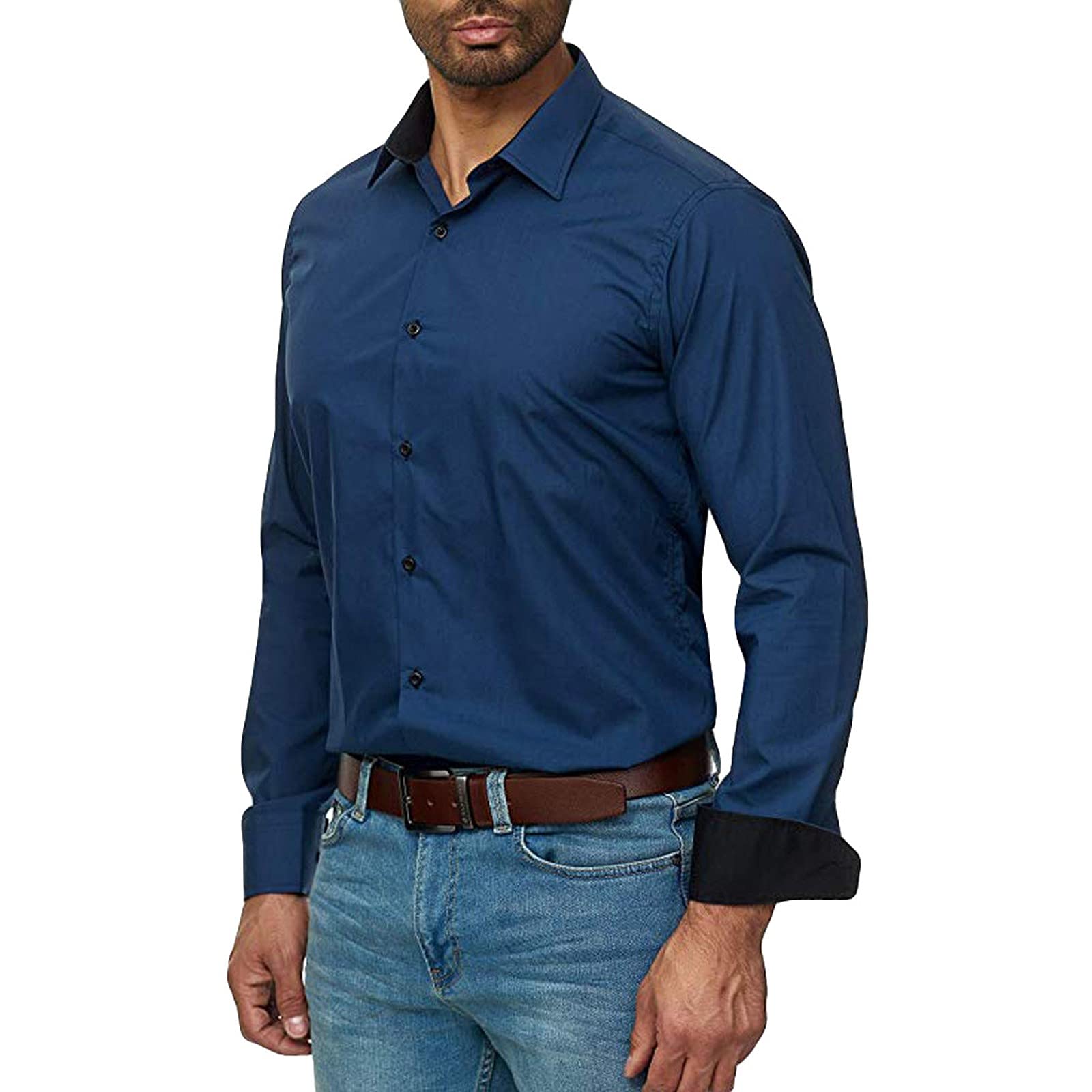 Men's Casual Button Down Dress Shirts - Long Sleeve Regular Fit Oxford Business Shirt for Work & Office | Western Style Formal Wear | Perfect for Business Meetings, Weddings & Professional Events