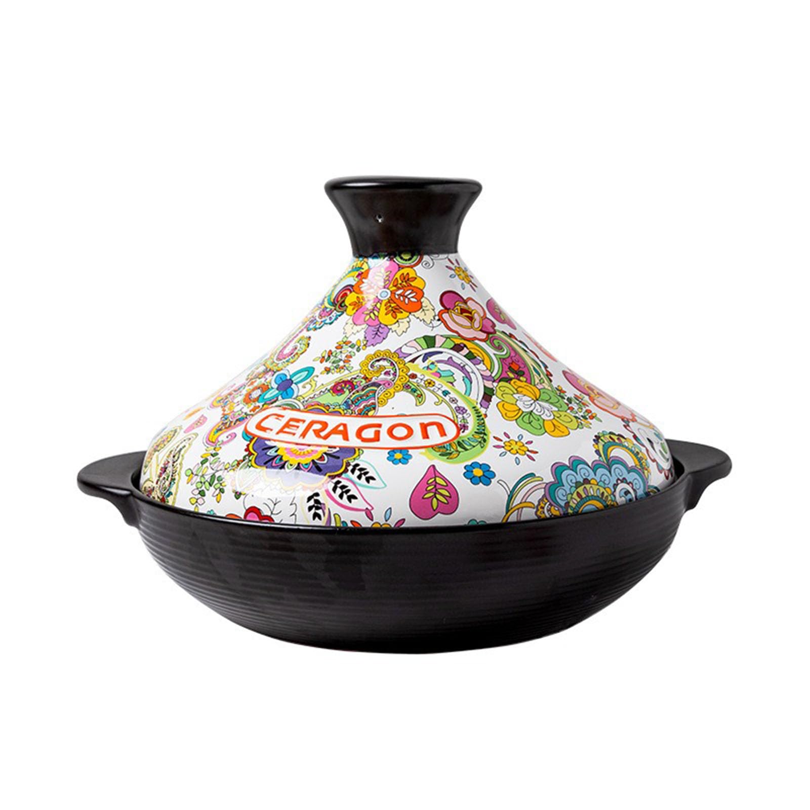 Premium Enameled Cast Iron Moroccan Tagine Pot - Flower Design, Non-Stick Casserole with Lid for Exotic Stews & Slow Cooking | Perfect for Authentic Moroccan Cuisine, Home Cooking & Dinner Parties