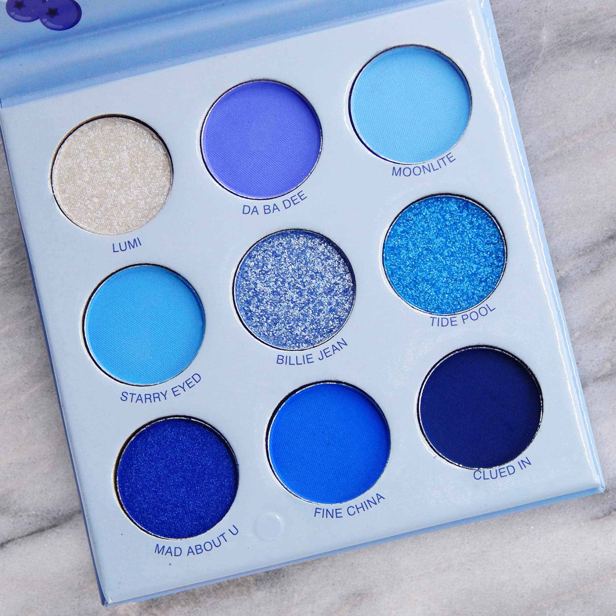 Blueberry Pressed Pigment Eyeshadow Palette - Matte & Shimmer Blue Eyeshadow Set | Travel-Friendly Makeup Palette for Everyday & Party Looks | S.F.R. COLOR Professional Eyeshadow Kit