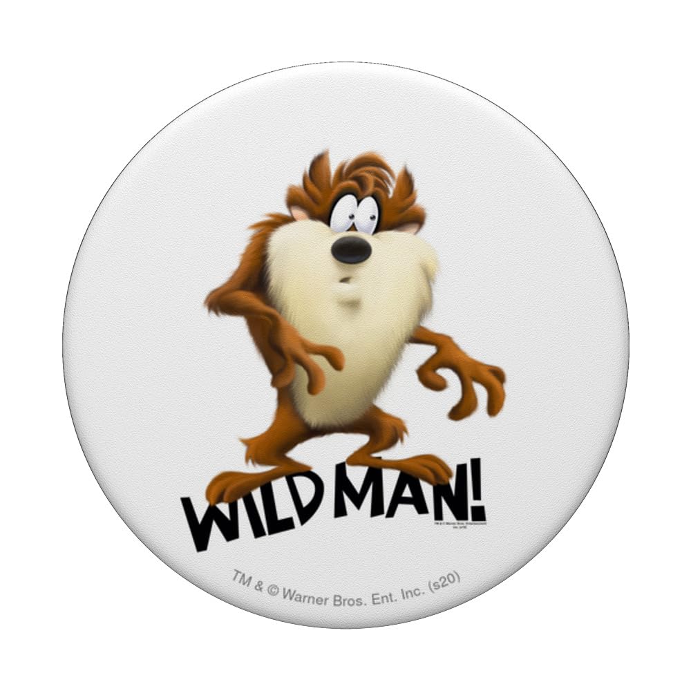 Looney Tunes Taz Wild Man PopSockets Standard PopGrip - Swappable Phone Grip & Stand for iPhone, Samsung & Smartphones - Perfect for Gaming, Selfies & Everyday Use