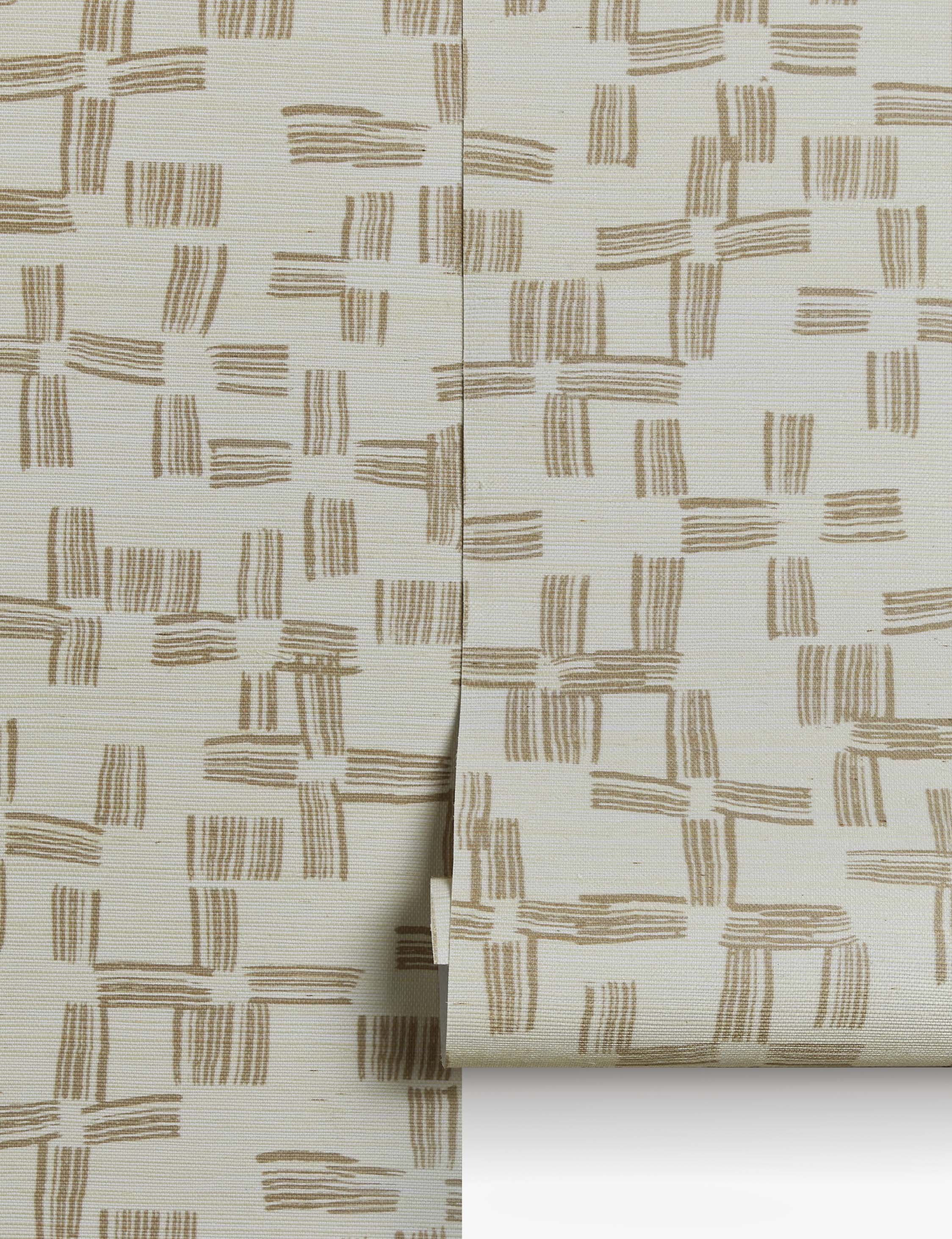 Crossmarks Grasscloth Wallpaper by Élan Byrd – Natural Textured Wall Covering for Living Room, Bedroom & Office Decor