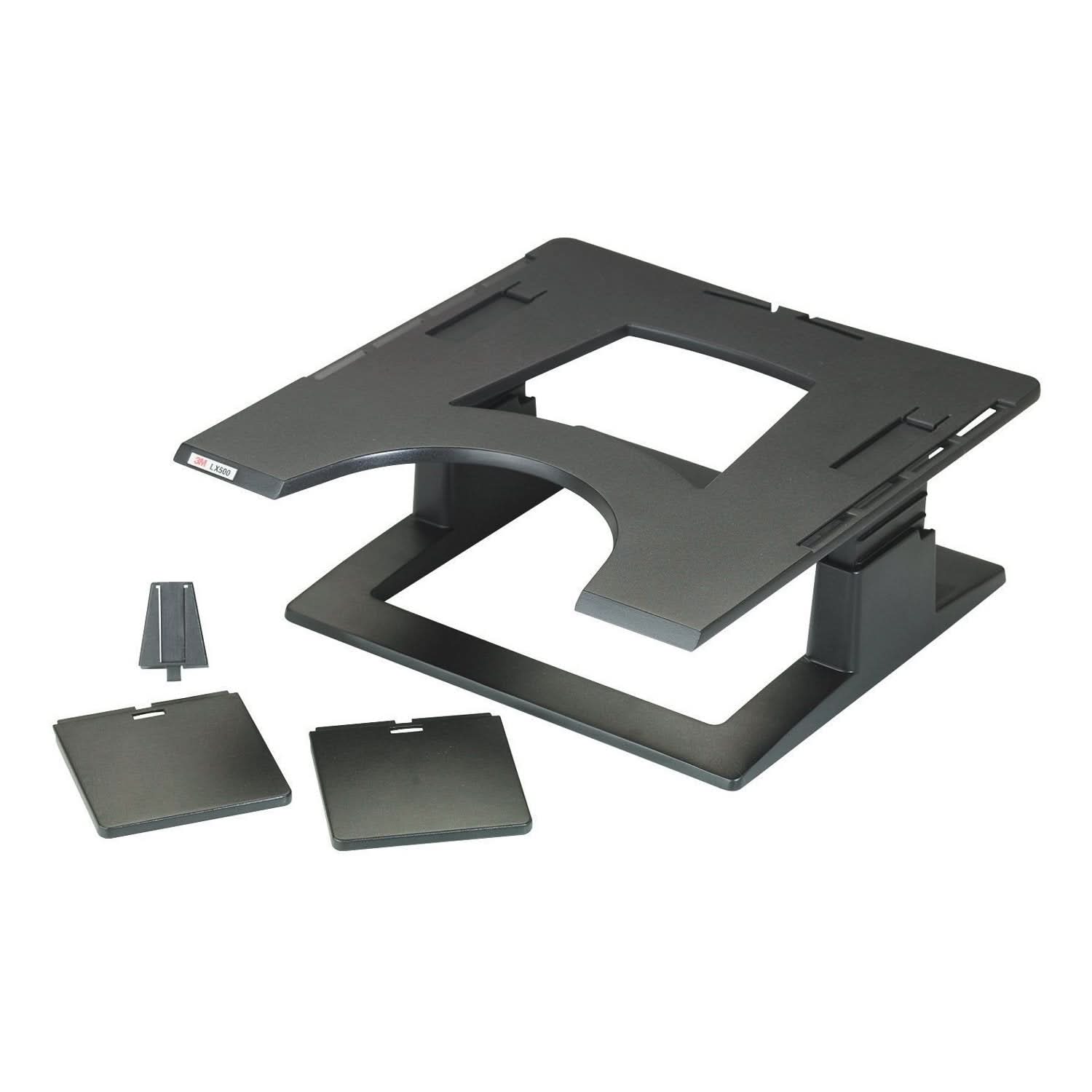 3M FT510091687 Black Notebook Stand - Adjustable Laptop Holder for Desk, Ergonomic Computer Riser for Home Office & Workspace