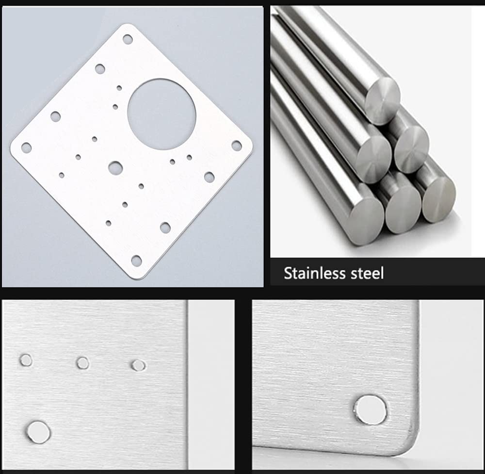 12PCS Stainless Steel Cabinet Hinges Repair Plate Kit - Heavy Duty Hinge Brackets for Kitchen Cupboard Door with Fixing Screws | Perfect for Cabinet Door Repair, DIY Home Improvement & Furniture Refurbishing