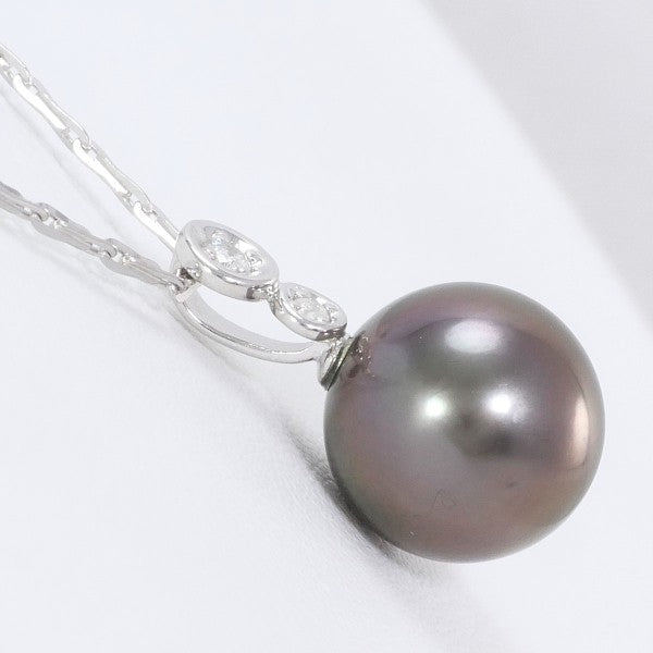 18K White Gold Pearl Diamond Necklace for Women - Elegant Bridal Jewelry, Anniversary Gift, Wedding Party Accessories