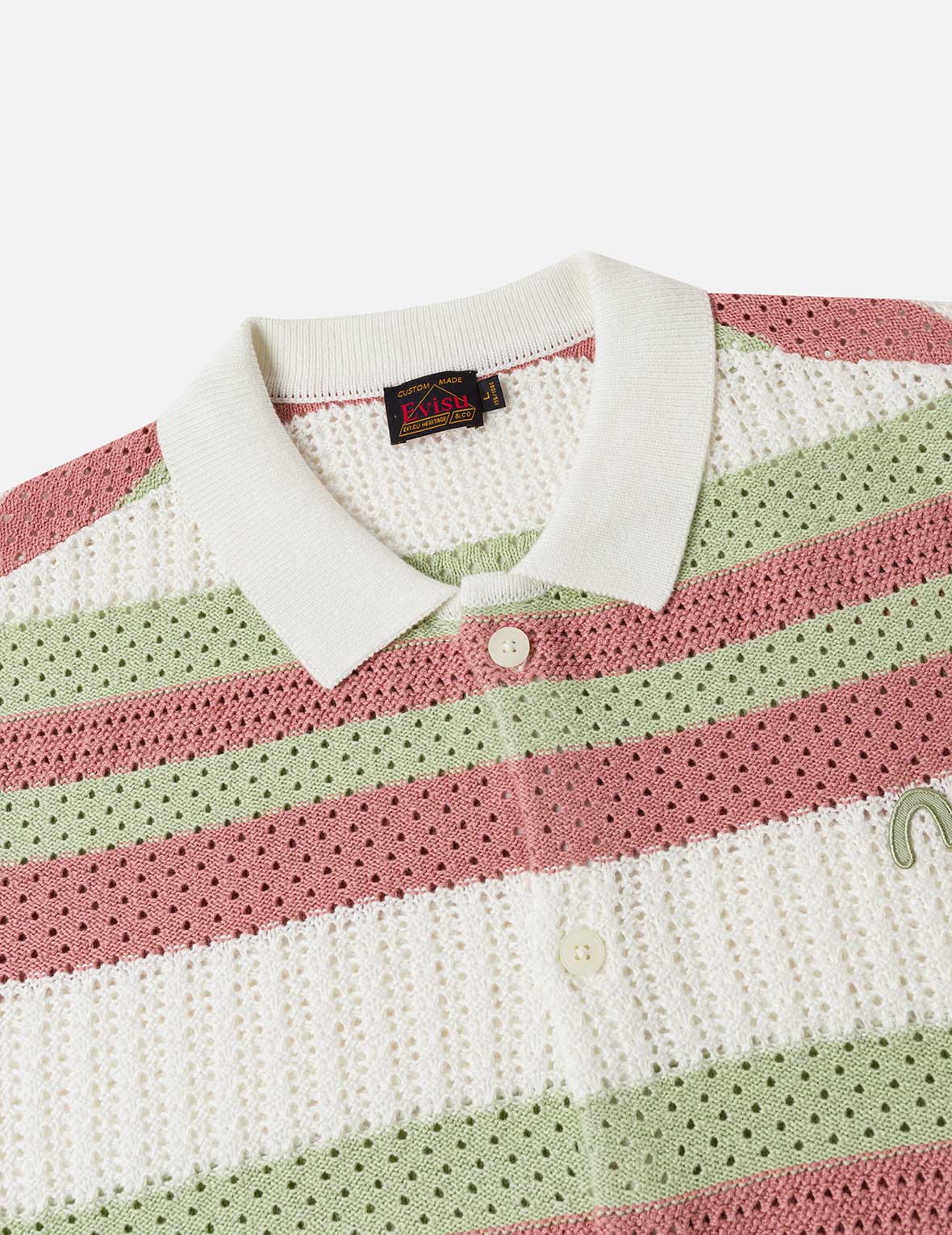 Seagull Embroidery Relaxed Fit Short Sleeve Knit Shirt for Men - Casual Summer Beachwear & Vacation Style
