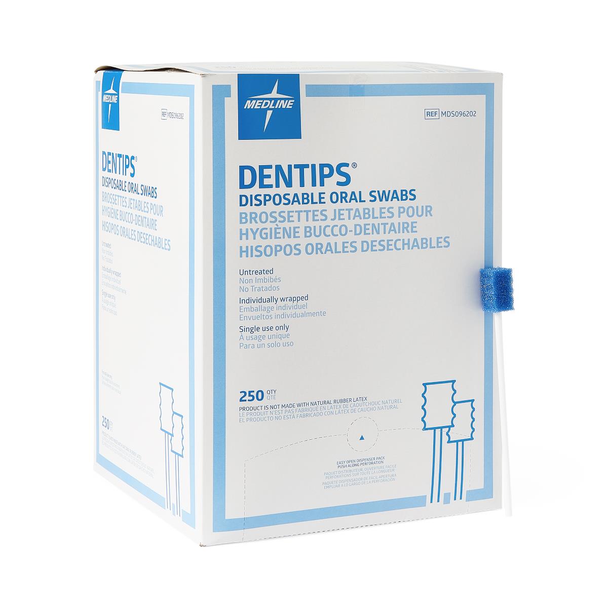 Disposable Oral Swabs for Dental Care - Soft Untreated Cotton Swabs for Oral Hygiene, Wound Care & Post-Surgery Use - Dentips Brand (100-Pack) - Perfect for Hospitals, Clinics & Home Care